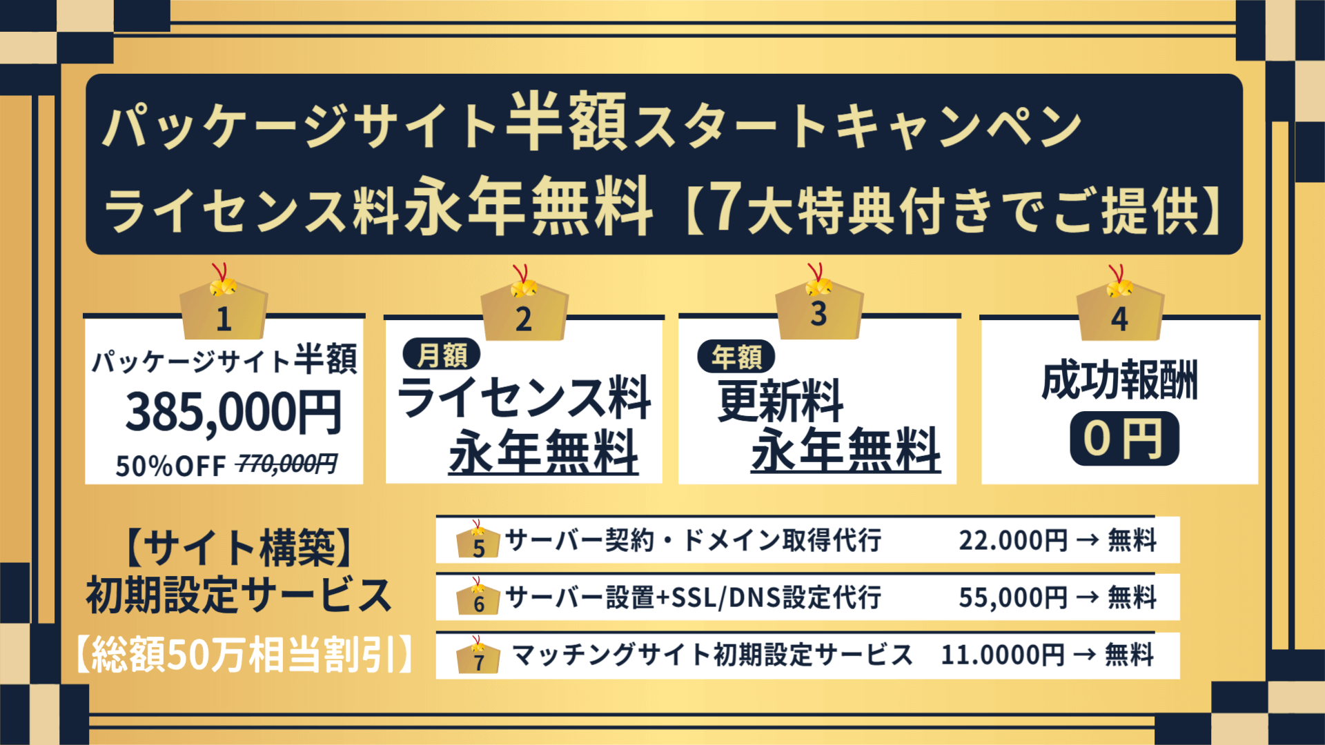 ライセンス料永年無料7大特典のご案内