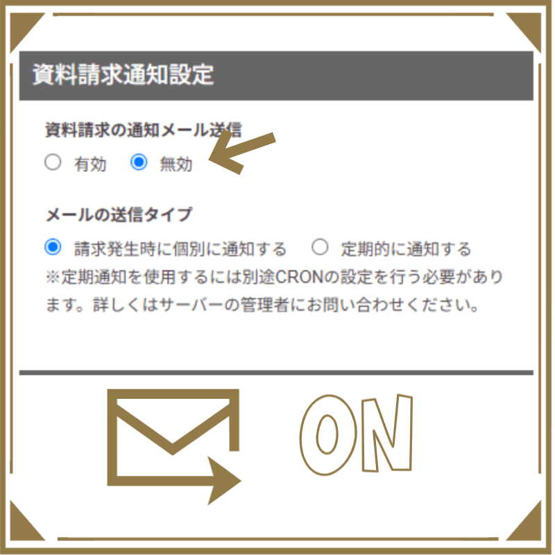 通知設定機能ONにした場合について解説