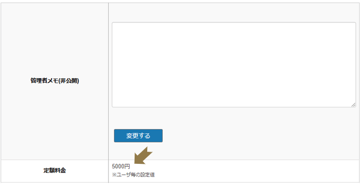 定額料金反映場所の画像 定額料金設定後の反映場所の説明