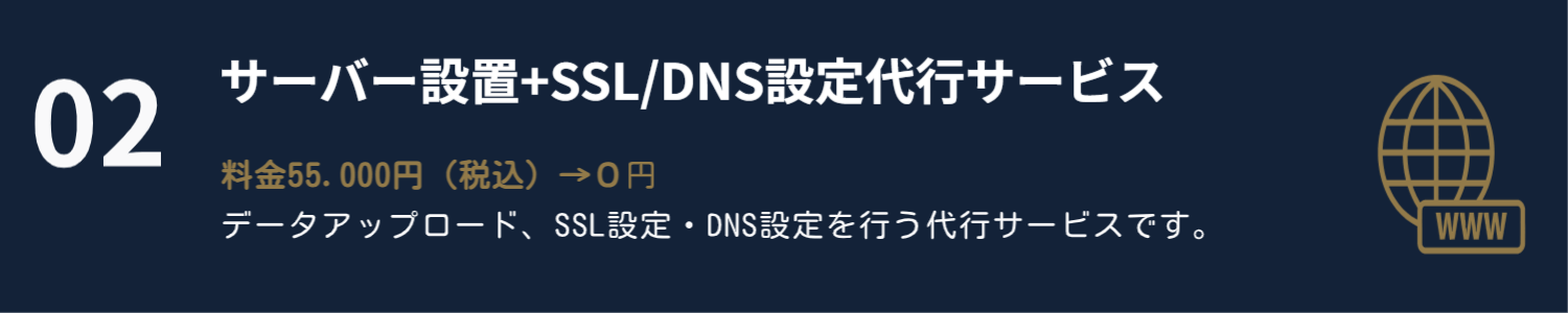 サーバー設置+SSL/DNS設定代行サービス サーバー設置+SSL/DNS設定代行サービスについて解説