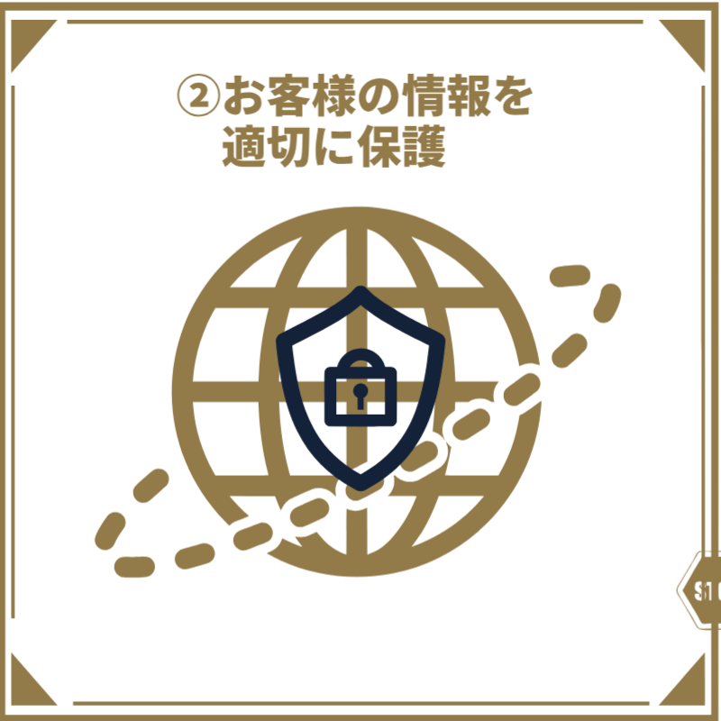 開示制限とエントリー制でお客様の情報を適切に保護する旨を解説